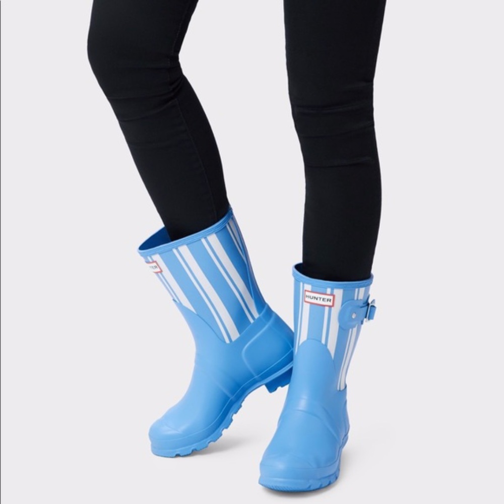 NEW Hunter  Original Garden Stripe Short Rain Boot